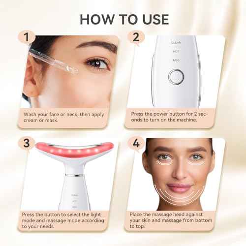 Neck Face Massager, Portable Facial Massager, 3 Modes Face Sculpting Tool, Face Massager Tool for Skin Care, (White)