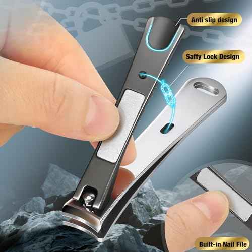 Toenail Clippers&Nail Clippers for Seniors Thick Nails - Professional Nail Clippers Set for Men/Women, Manicure Kit with Angled Head, Stainless Steel Toe Nail Cutter, Gift Idea
