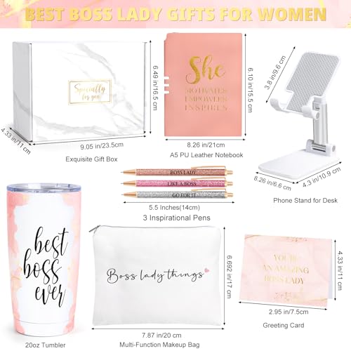 Suhctuptx Boss Gifts for Women, Christmas Gift for Female, Best Boss Lady Gifts for Women Funny Thank You Appreciation Day Basket Birthday Farewell Gift for Bosses Leader Manager Supervisor(Pink)