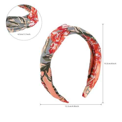 Madison Tyler Headbands for Women | Fashion Boho Headbands Top Knotted With Rhinestones Elastic Workout Hairbands | Outdoor and Party Headbands for Women Non Slip. (Floral)