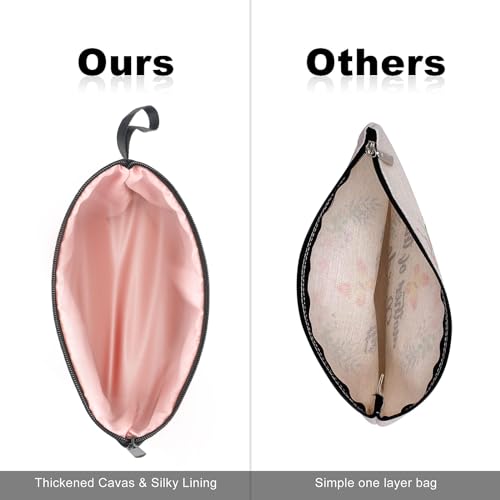 Vavabox A-Z Personalized Makeup Bag, Birthday Gifts for Women Mom, Gifts for Best Friend, Bride Bridesmaid Cosmetic bag (R, Black)