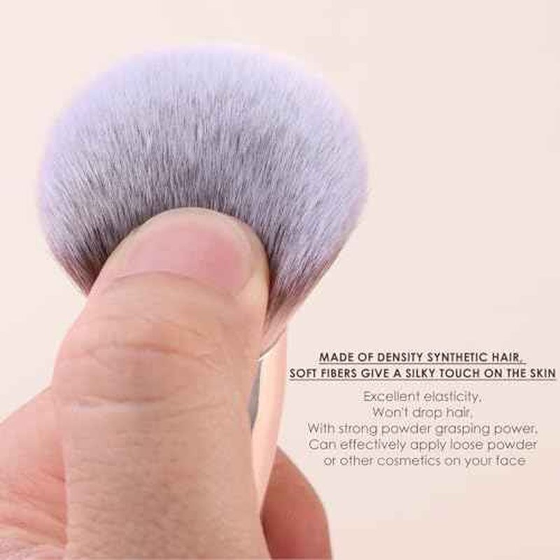 KINGMAS Foundation Brush, Dual Ended Makeup Brush for Foundation and Contour Blending Liquid Powder, Concealer Cream Cosmetics Blush, Cruelty Free Vegan & Easy (Pink)