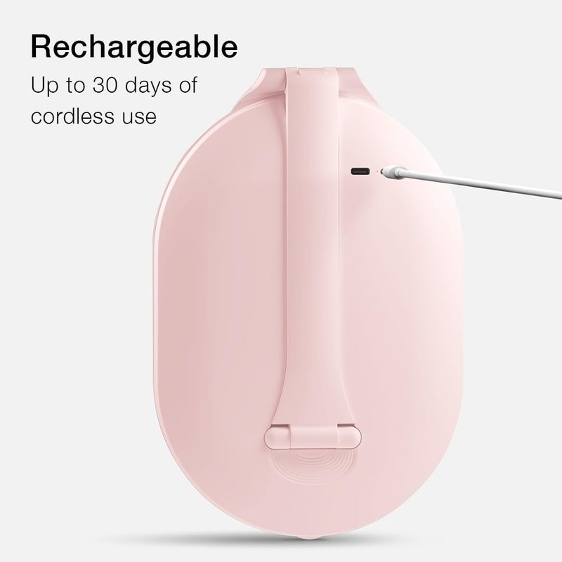 LED Portable Makeup Mirror - Rechargeable with 3 Color Light Settings & 10x Magnification | Ultra Slim Travel Vanity Mirror (Pink)