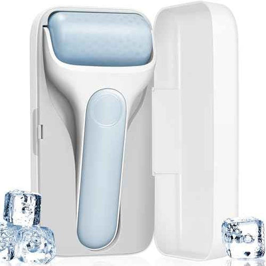 MORGLES Ice Roller for Face, Premium Facial Roller for Puffiness, Dark Circles and Lymphatic Drainage, Cold Face Roller for Women Self Care with Carry Case