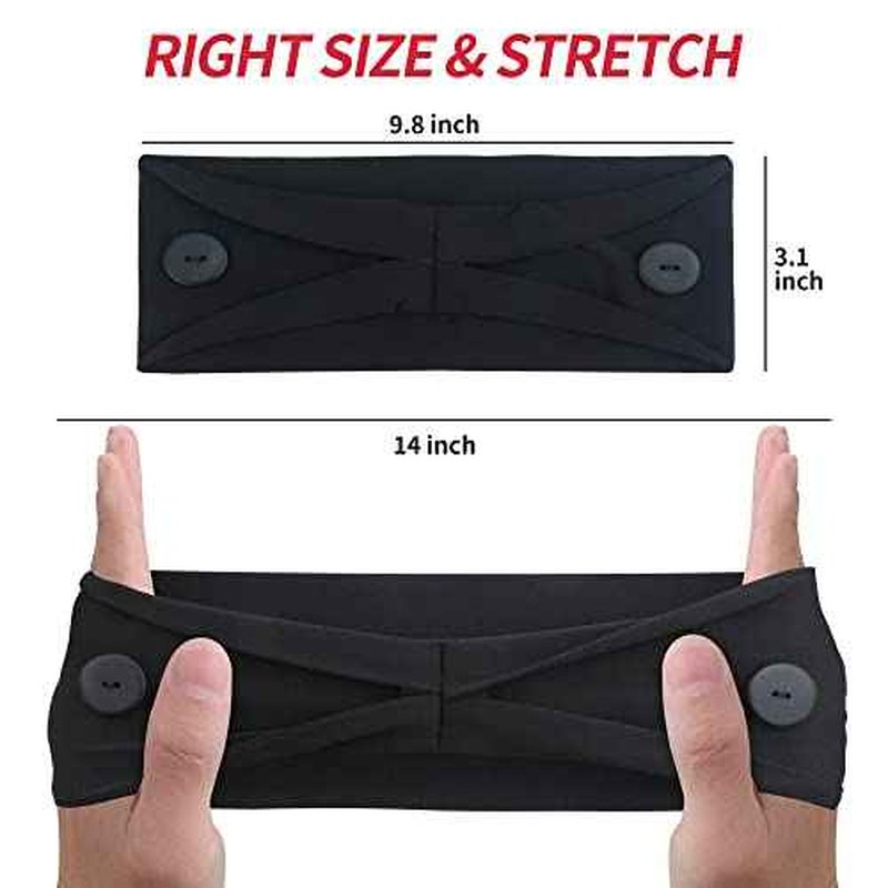 HoogaLife 2pcs Headbands with Buttons, Nurse Gifts for Women Turban Non-Slip Nurse Accessories Nursing Headbands Protect Your Hair and Ears