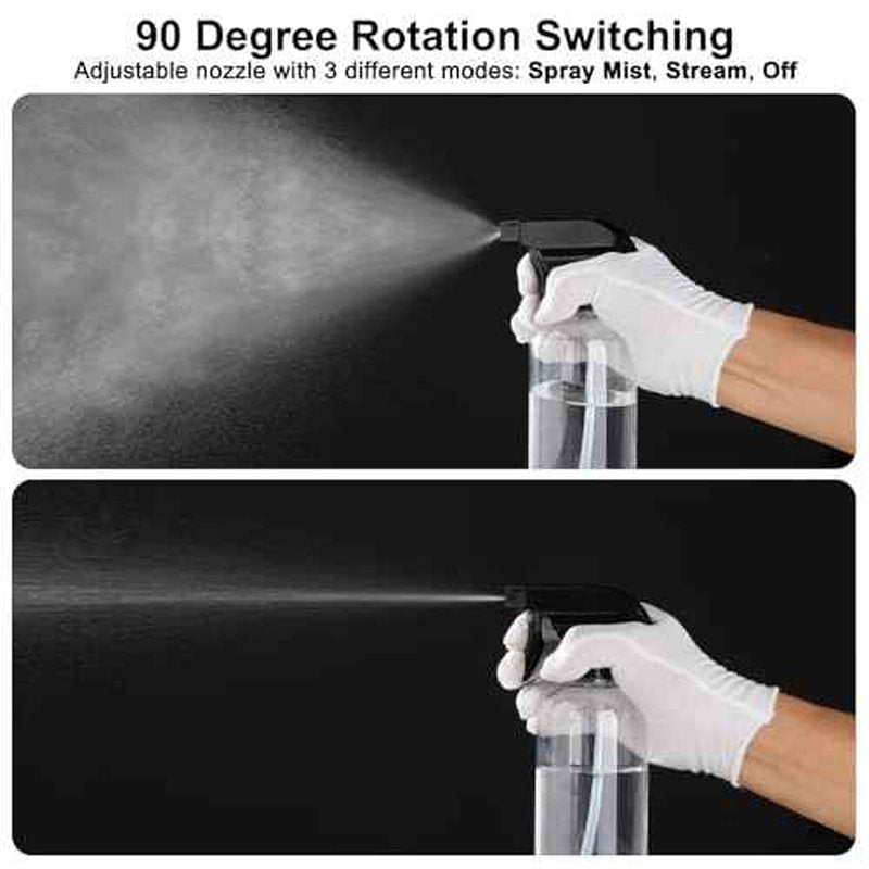 Spray Bottle for Plant - 12.85oz/380ml Fine Mister Plastic Empty Spray Bottles, Clear Water Spray Bottle for Plants, Hair, Cleaning - BPA Free - Leak Proof