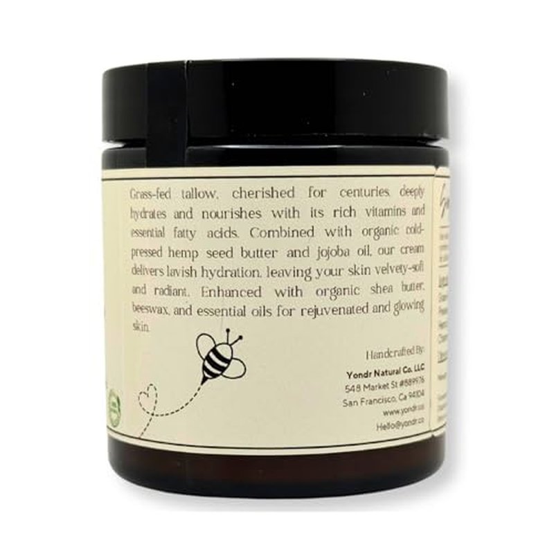 Tallow & Hemp Body Butter ? Whipped Grass?Fed Tallow + Hemp Seed Butter ? Calming Chamomile/Sandalwood/Lavender ? Deep Hydration for Dry & Sensitive Skin (4 oz)