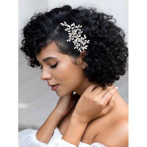 SWEETV Rhinestone Wedding Hair Comb Crystal Hair Pieces Bridal Side Combs Elegant Bride Hair Accessories Wedding Hair Clip for Women Girls Bridesmaid