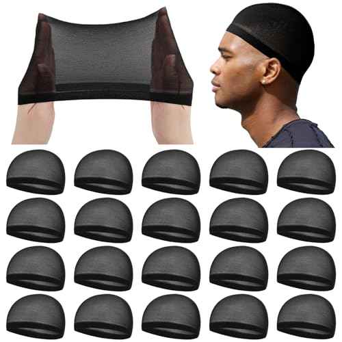 Ramede 20 Pcs Stocking Wave Cap for Men Adult Stretchy Nylon Skull Wave Lightweight Beanie Caps Waves for Man Women