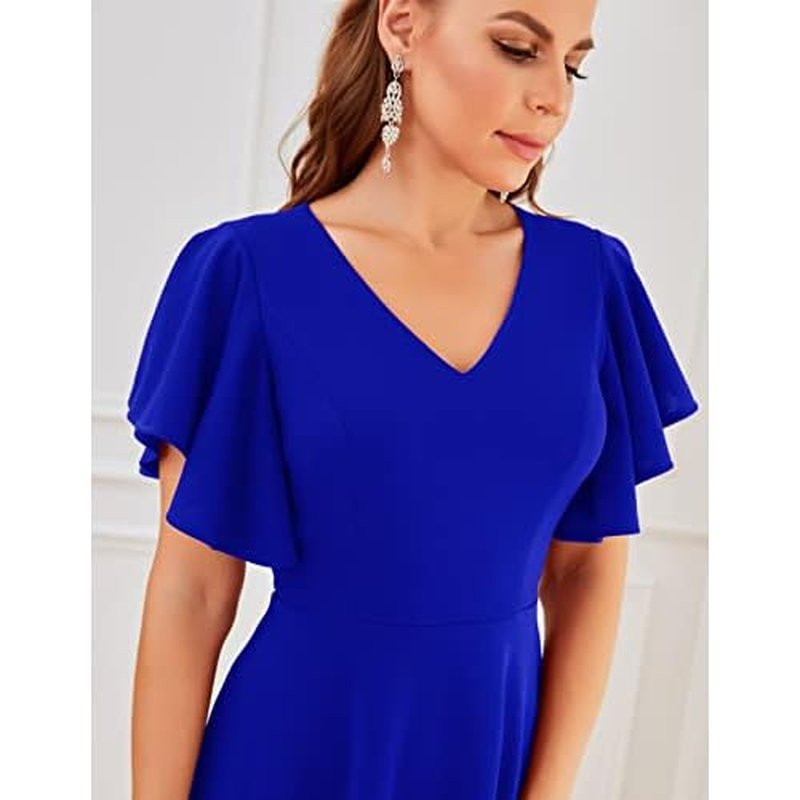 Bridesmay Women's Formal Cocktail Wedding Guest Dress for Women 2025 Short Sleeve Fit and Flare Tea Party Dresses