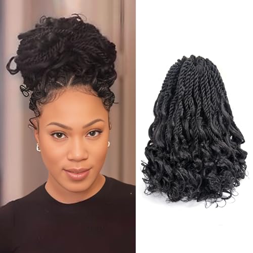 ToyoTress Boho Island Twist Crochet Hair - 14 Inch 8 Packs Natural Black Boho Havana Twist Crochet Braids Synthetic Braiding Hair (14 Inch,1B-8P)