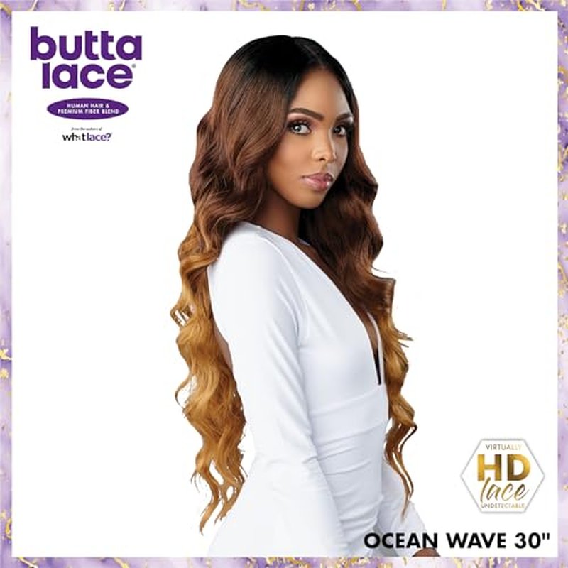 Sensationnel Butta Lace Hhm Wigs - Ocean Wave 30 Inch Human Hair Blend Extra Wide 5 Inch Parting Preplucked Hairline Glueless Lacefront (2)