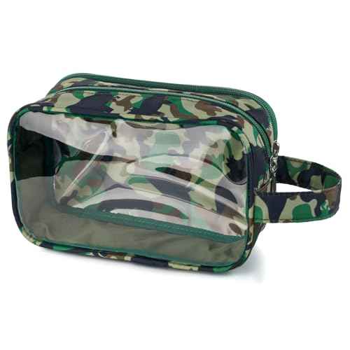 Dinosaur Kids Toiletry Bag for Boys, Travel Clear Toiletry Bag for Little Young Boys Waterproof Hanging Wash Bag Toddler Traveling Toiletries, Camo