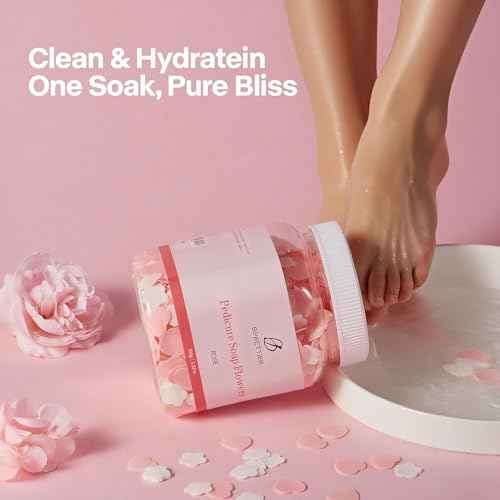 Pedicure Soap Flowers Foot Soak Petals Sheet for Softens Dead Skin Moisturizing Relaxing Spa Feet Birthday Pedi Nail Party (Rose)