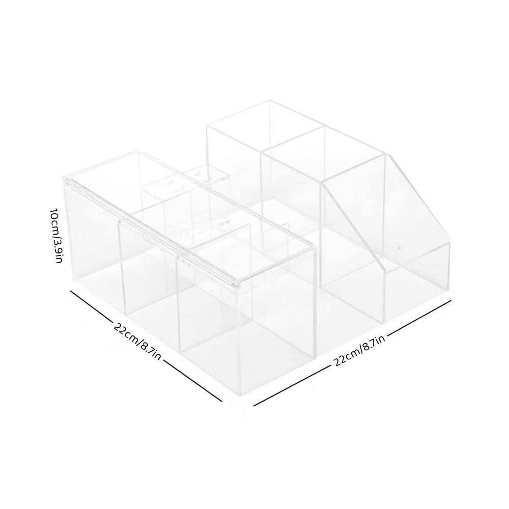 LIXIMMAZN Acrylic Large Capacity Makeup Organizer, Grafting Beauty Extension Supplies Lash Storage Display, Eyelash Storage Case Brush Tweezers Cosmetic Holder (Transparent)