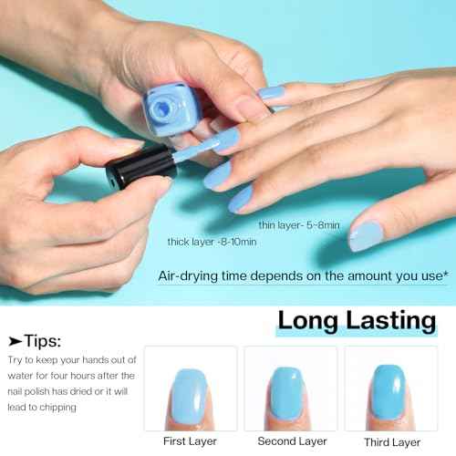 Morovan 15 Bright Color 0.27oz Air Quick Dry Nail Polish Gift Set for Women