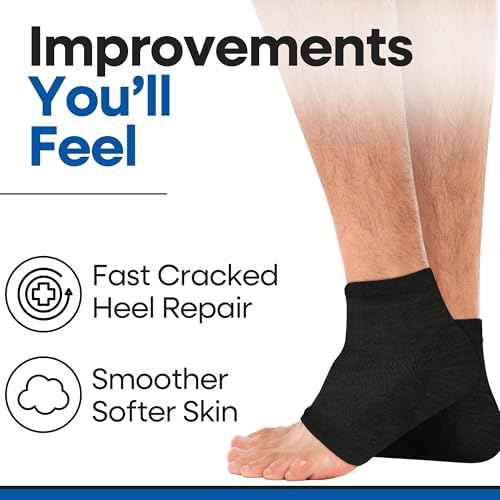 Moisturizing Socks for Men | Cracked Heel Treatment with Aloe Vera | Moisturizer Foot Callus Remover | Aloe Socks for Cracked Heels & Dry Cracked Feet | Lotion Infused Gel Heel Socks (XL - 3 Pairs)