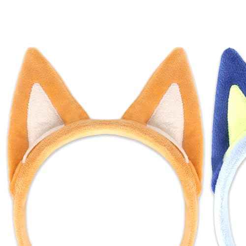 YISSION Dog Ears Headband For Adult, Plush Blue & Orange Headbands Family Halloween Ears Headband, Blue Birthday Party Decorations Party Favors Supplies Dog Ears Cosplay Costume Hair Accessories