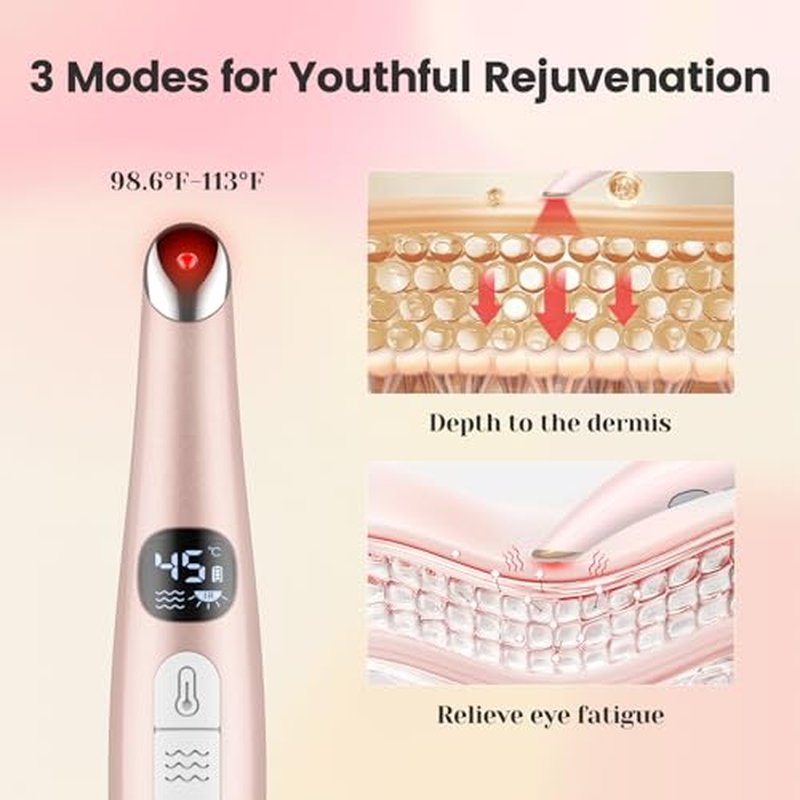 Eye Lift Wand, 3 Modes Eye Massager Wand, Eye Massager for Dry Eyes, Dark Circles and Puffiness, Eye Lifting Device for Fine Lines, Blue