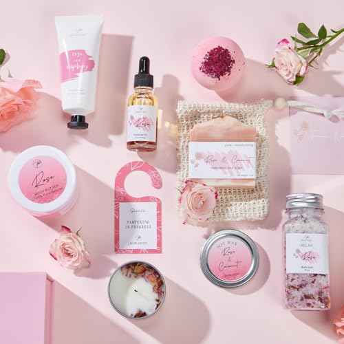 Spa Gifts for Women Bath Gift Baskets Relaxing Spa Self Care Gift for Mom Her Sister Wife Auntie Home Bath Care Package Thank You Gift Birthday Gift for Women Friendship Ideas