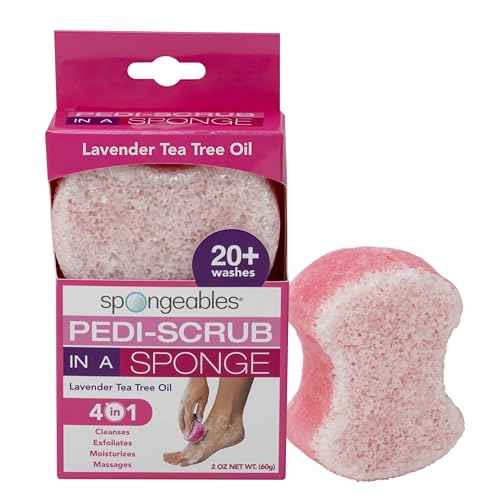 Spongables Pedi Scrub Foot Exfoliating 20+ Wash Sponge, Lavender, 1 Count