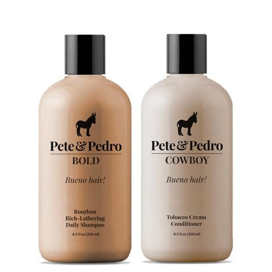 BOLD Bourbon Scented Shampoo & Cowboy Tobacco Conditioner Combo - Rich Daily Hair Care for Men | Fuller, Thicker, Healthier Hair | 8.5 oz Each