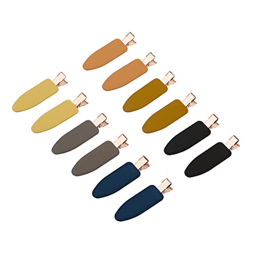 minihope 12 pieces No Bend Hair Clips, No Crease Curl Pin Clips for Makeup Application£¬2022 style, non-slip.Hair won't get caught between plastic attached to metal. (Morandi)¡¦