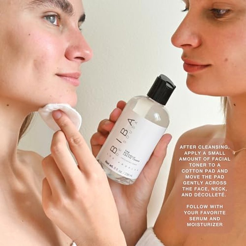Biba De Sousa The Glycolic Lactic Toner - Exfoliating Toner with AHA, Hyaluronic Acid, and Aloe Vera - Illuminates Skin Complexion Without Excessive Drying (8 oz)