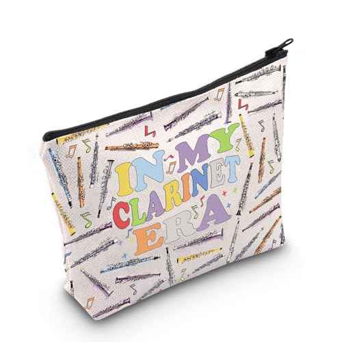 WCGXKO Clarinet Player Gift In My Clarinet Era Music Lover Zipper Pouch Makeup Bag (B-ClarinetEra), beige