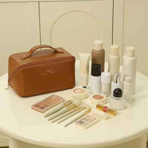 Travel Makeup Bag Toiletry Bag for Women Large Cosmetic Travel Bag Makeup Storage Box Skincare Organizer Vanity Organizer Bag Multi-Function Makeup Organizer with Compartments Travel essentials