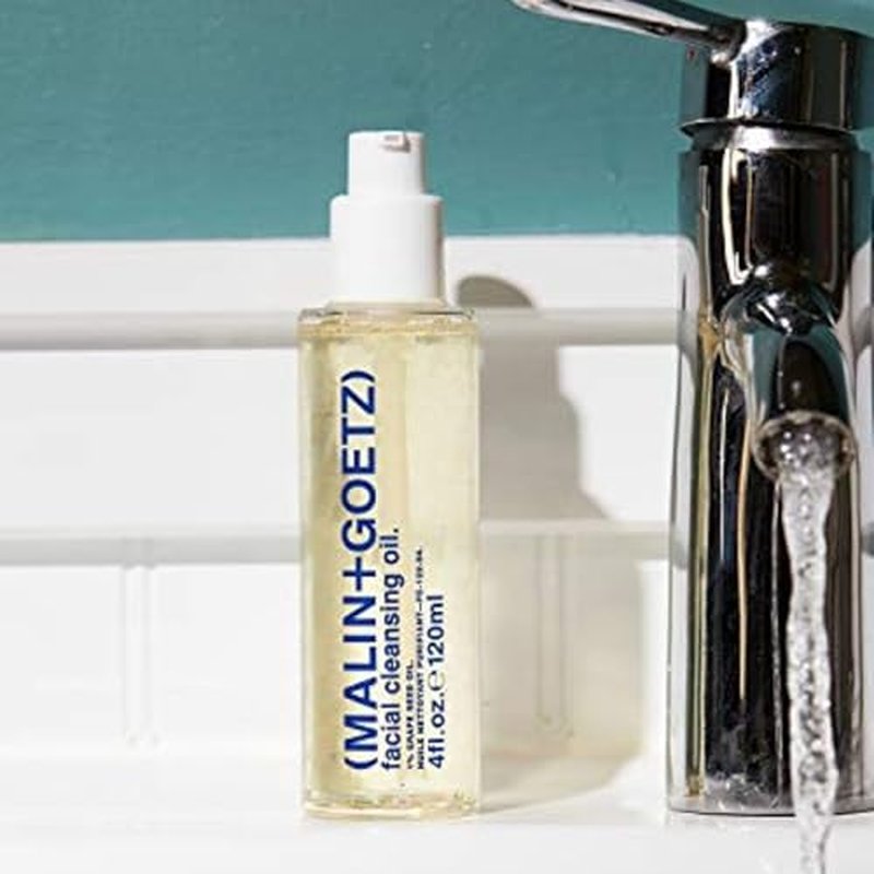 Malin + Goetz Facial Cleansing Oil, 4 Fl. Oz. - 2-in-1 Makeup Remover & Face Cleanser, Facial Skin Care Products, All Skin Types, Vegan & Cruelty-Free