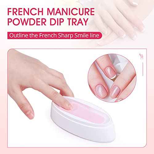 krofaue Nail Dip Container Dipping Powder Tray French Nail Smile Line Molding Manicure Mould Fashion Nail Tool