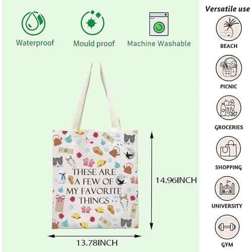 FOTAP Sound Music Inspired Gifts My Favorite Things Song Makeup Bag Musical Movie Tote Bag Theater Party Gifts (favorite things T)