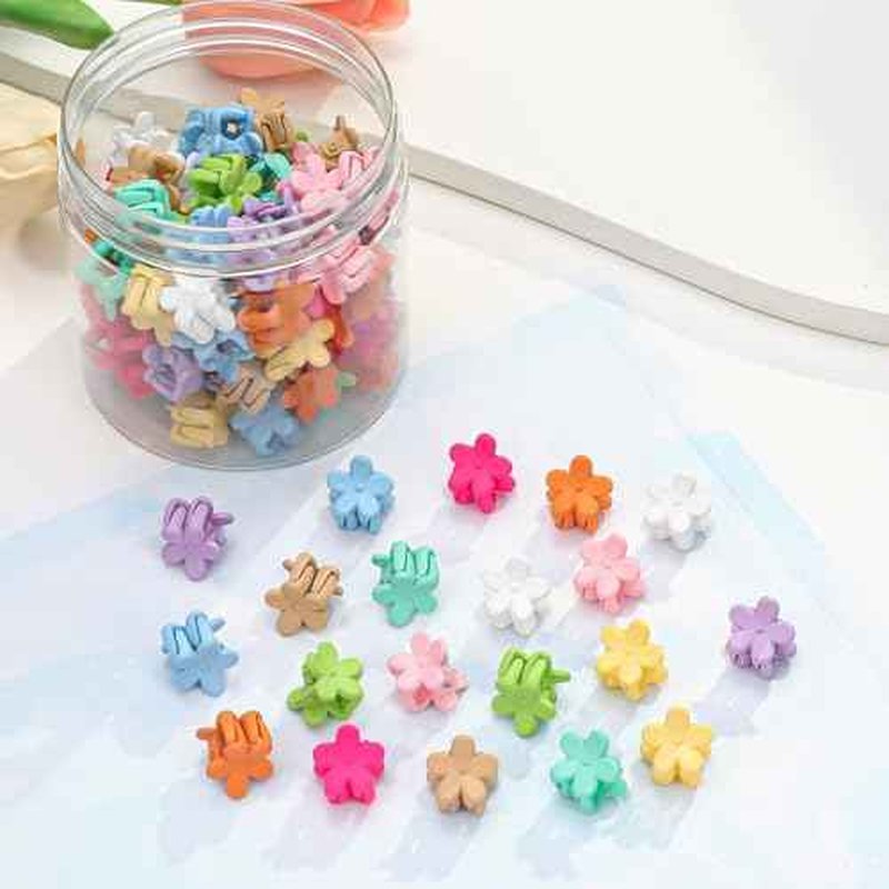 Mini Flower Hair Clips, Baby Hair Clips Mini Claw Clips Cute Jaw Clips Hair Pins Hair Barrettes Toddler Hair Accessories for Women Girls Kids Teens 100Pcs Colorful