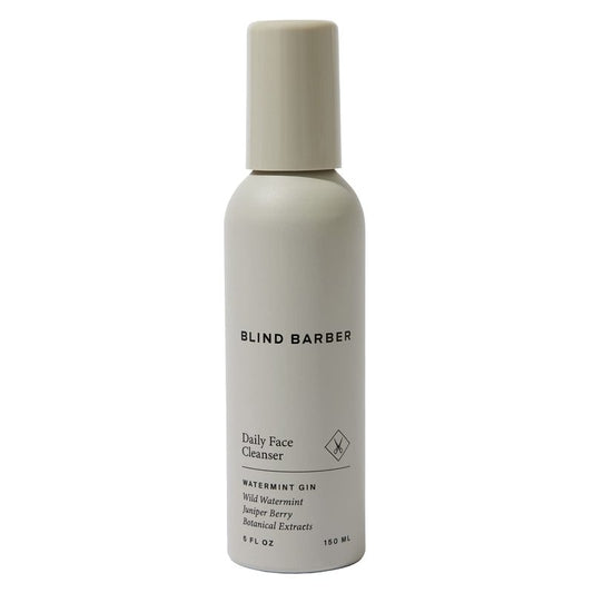 Blind Barber Daily Face Cleanser - Cooling Gel to Foam Face Wash for Men with Juniper & Watermint for Gently Removing Dirt and Cleaning Pores - All Skin Types (5oz / 150ml)