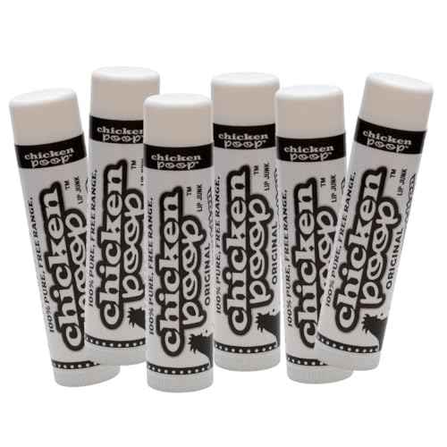 .15 oz. Chicken Poop¢ç ORIGINAL FLAVOR Lip Junk for Dry, Chapped Lips, LIP BALM PACK OF 6