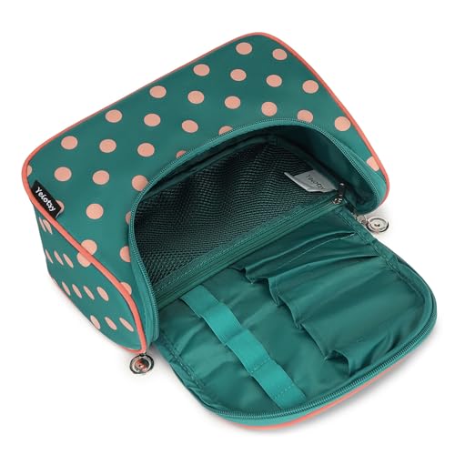 Yeiotsy Travel Cosmetic Bag ? Polka Dots Makeup Travel Organizer, Hanging Toiletry Bag for Women
