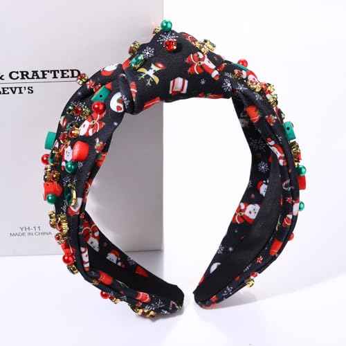 MOLOCH Christmas Headband for Women Christmas Tree Bow Snowflake Knotted Headband Jeweled Crystal Xmas Head Band Xmas Decorations Gifts