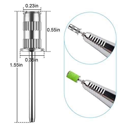 Nail Drill bits,Sanding Bands for Nail Drill Shaft 3/32 inch,Drill bits for Nails,Mandrel bit for Nails,Nail Drill bits for Acrylic Nails Manicure Nails Manicure Pedicure Tool(Silver)