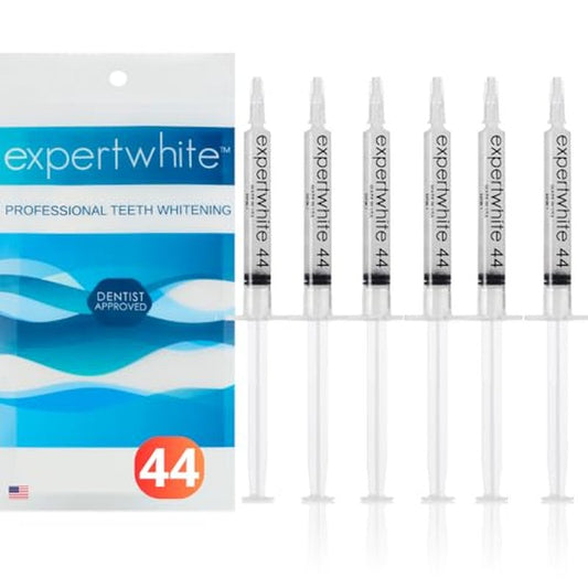 Teeth Whitening Gel Refills (6-gels). Made USA. 44 percent Carbamide Peroxide Tooth Bleaching Gel bleach For Invisalign style trays, Dental Grade Tooth Whitener. 6 syringes