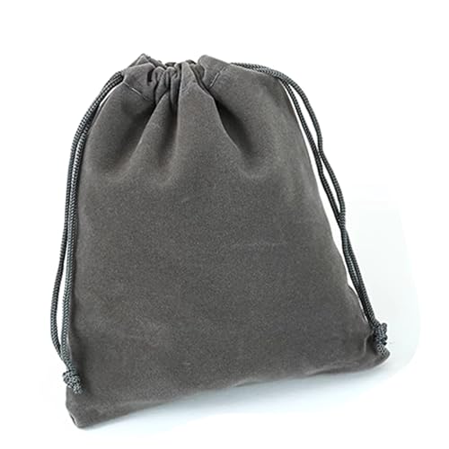 Aestivate 8 Pack Large Velvet Drawstring Pouch, Velvet Bag 8¡¿10 Inch Storage Bag Cosmetics Pouches Dust Bag 8 Pieces(Dark Grey)
