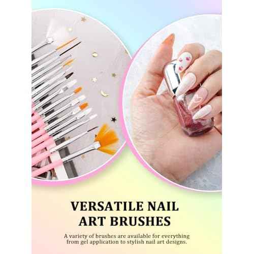Nail Art Tools Set, Nail Stand for Press on Holder for Painting Nails, Nail Art Brushes, Liner Brushes, Nail Dotting Tool, Must Haves Design Tools for Nail Tech & Beginners Nail Art Supplies Kit