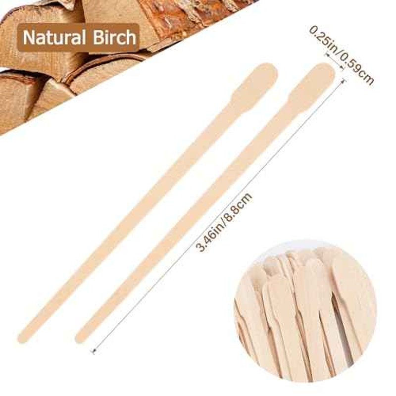 Wooden Eyebrow Waxing Sticks with Handle, Small Wood Wax Sticks, Wax Sticks for Hair Removal, Wax Spatulas Craft Applicator Sticks for Eyebrow, Lip, Nose Waxing (600 Pcs)