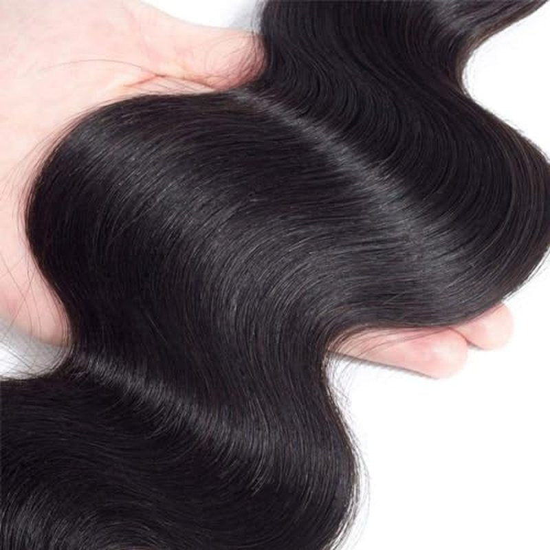 Aomllute Body Wave Bundles Human Hair 12A Grade Brazilian Human Hair Bundles Body Wave One Bundle Only 100% Unprocessed Weave Bundles Human Hair Natural Black (26 Inch)