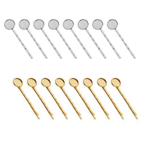 Bobby Pin Jewelry Tray Jewelry Tray 40PCS DIY Round Tray Hair Clips No- Metal Bobby Hair Clips Snap for Hair Accessories£¨Mixed coloring£© Metal Serving Tray Metal Hair Clips Jewelry Tray