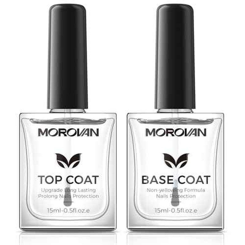 Base Top Coat Nail Polish: Clear Quick Dry High Glossy Nail Polish Shiny No Chip Long Lasting Air Dry Top Coat for Nail Art Manicure Salon Quality Women Gift