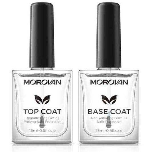 Base Top Coat Nail Polish: Clear Quick Dry High Glossy Nail Polish Shiny No Chip Long Lasting Air Dry Top Coat for Nail Art Manicure Salon Quality Women Gift