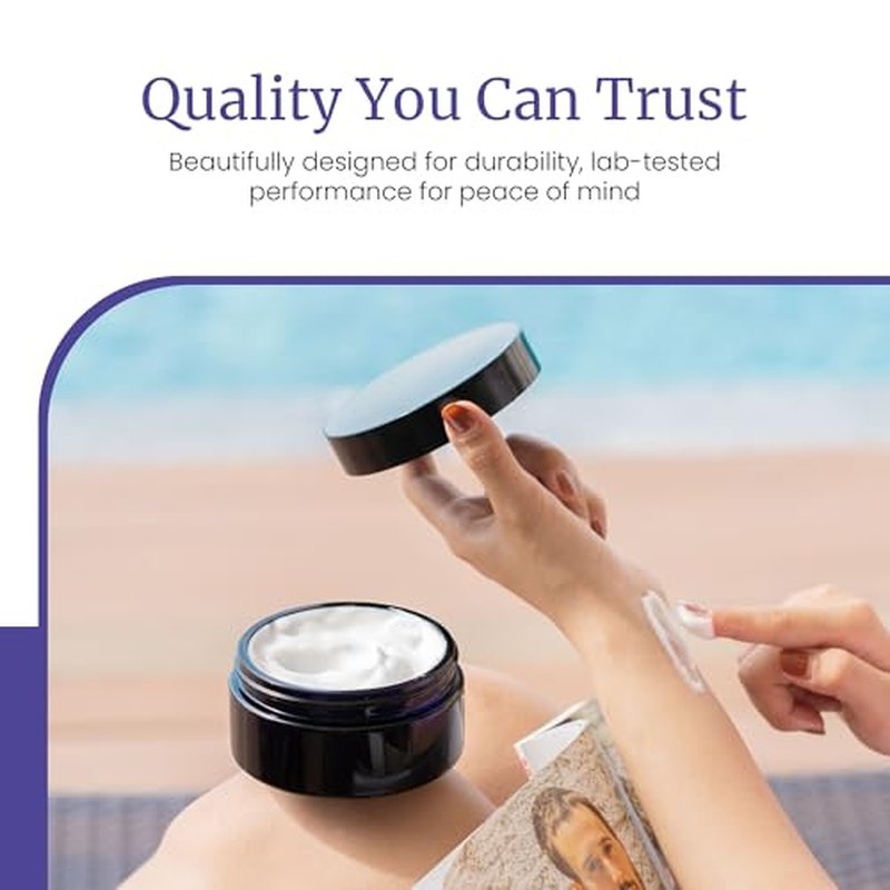 Infinity Jars 200 Ml(6.76fl OZ) Glass Lotion Container with Lid, Refillable UV Cosmetic Jar for Creams, DIY, Travel, Body Butter | Small Wide Mouth Empty Lotion Jar, Airtight Cosmetic Container Pack 3