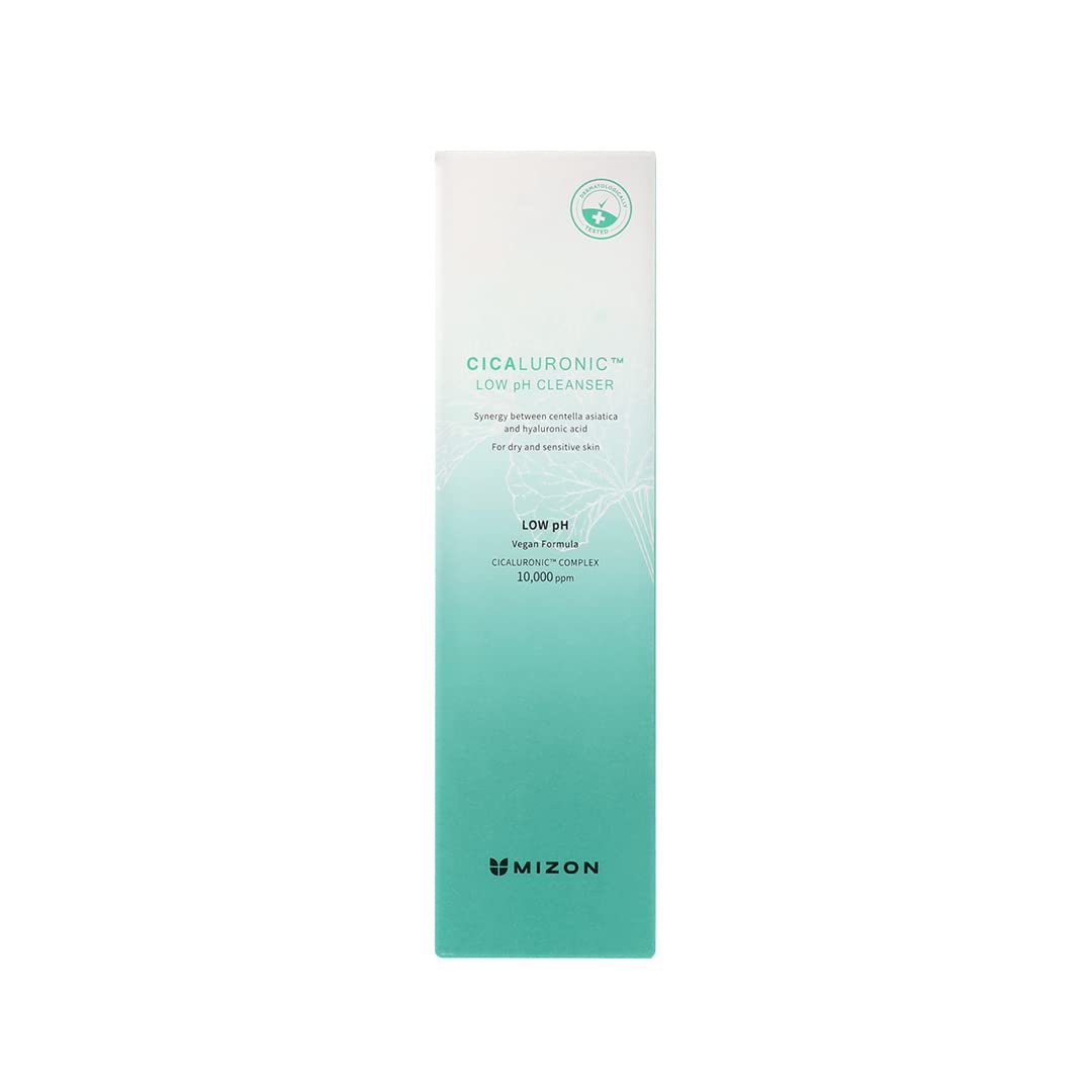 MIZON Cicaluronic Low pH Cleanser with Centella Asiatica Hyaluronic Acid BHA Sebum Care Blemish Care Dead Skin Cell Removal Korean Skincare (120ml/4.05fl oz) (Pack of 2)