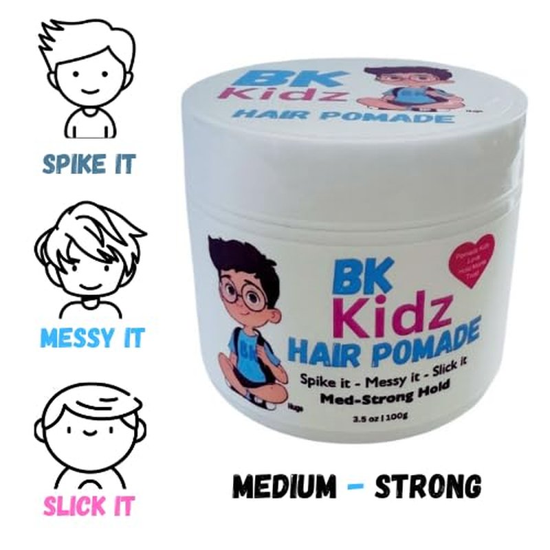 Boys Hair Pomade - Strong Hold Water-Based Formula for Kids | 3.5 oz Easy Washout